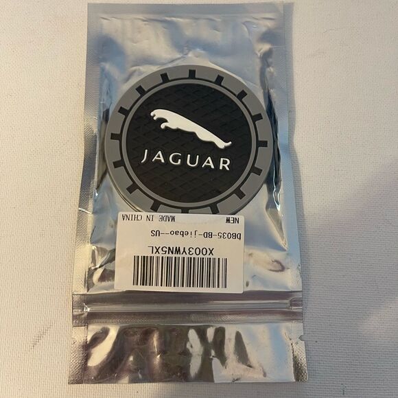 Jaguar car cup Coasters in black and gray. Set of 2 NWT - Picture 5 of 7